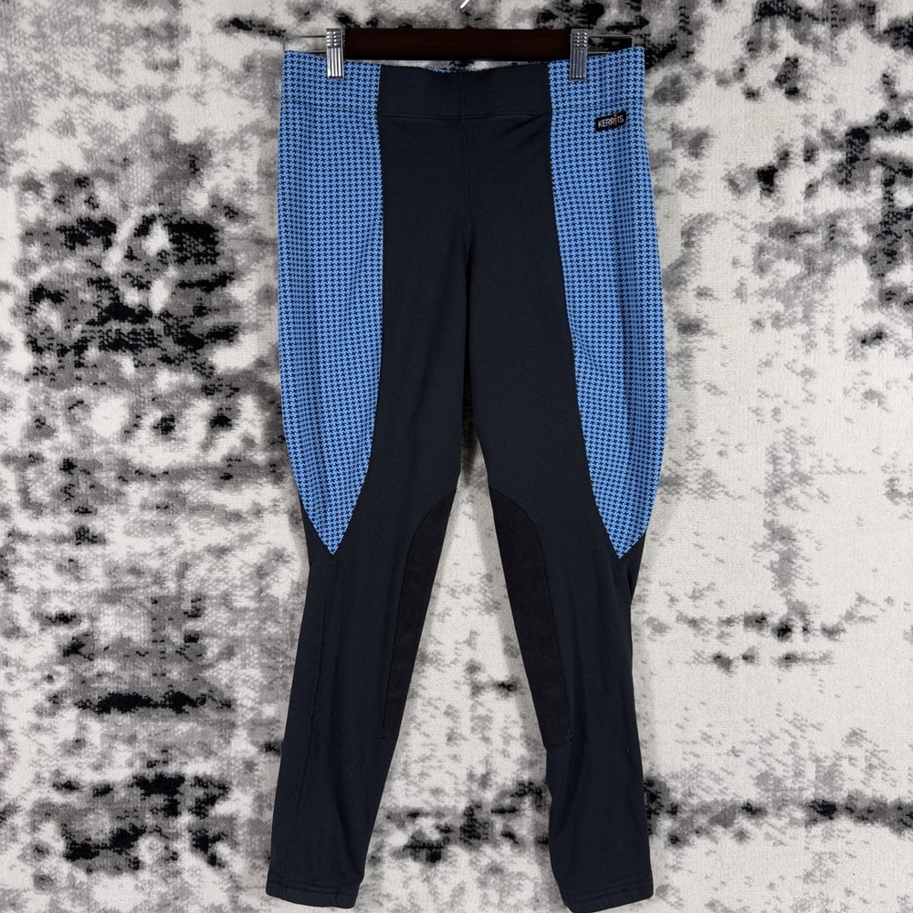 Kerrits Leggings Womens Size‎ Extra Large Blue Black Stretch Equestrian Riding